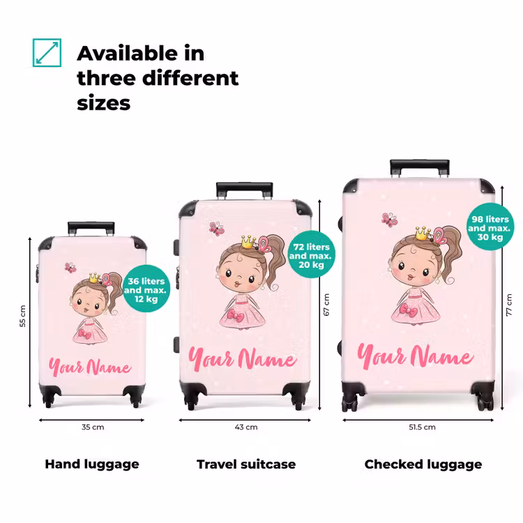 Suitcase with name - Princess pink — 3
