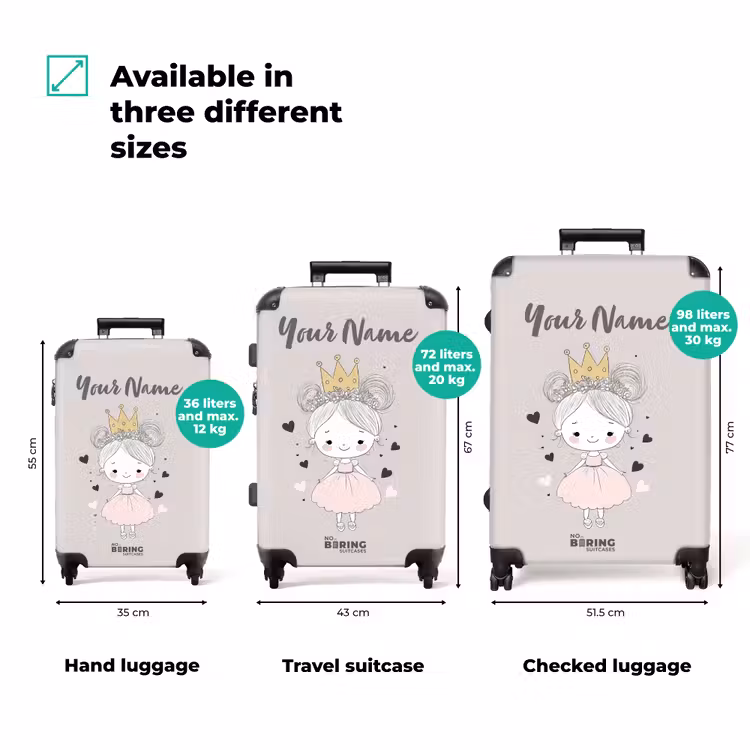 Suitcase with name - Princess with buns — 3