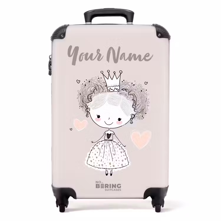 Suitcase with name - Princess with curls — 1