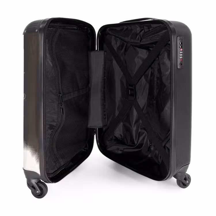 Suitcase with name - Shy princess with flower — 5