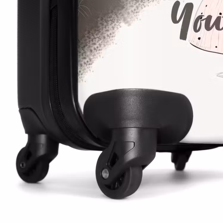 Suitcase with name - Shy princess with flower — 7