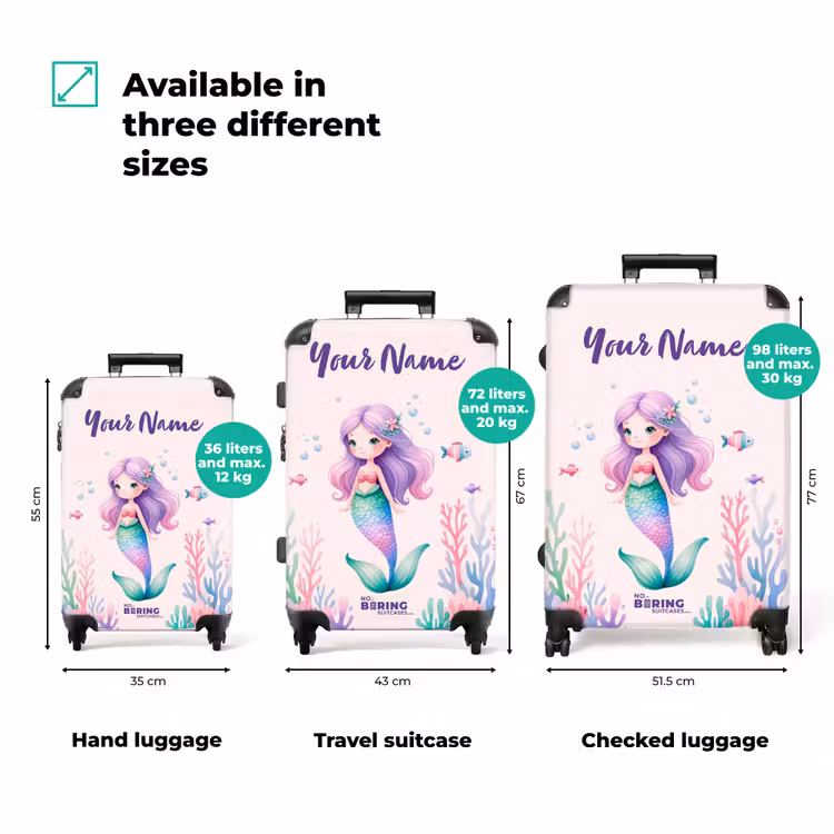 Suitcase with name - Violet fins — 3