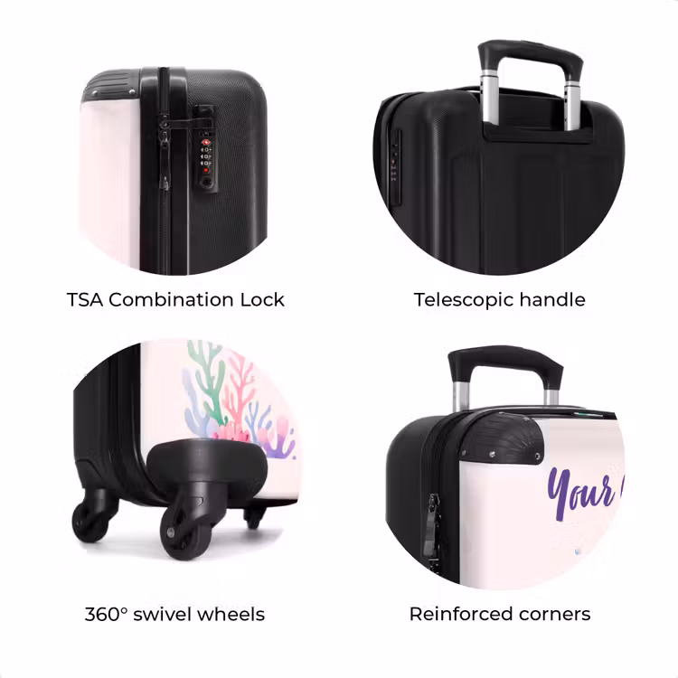 Suitcase with name - Violet fins — 8