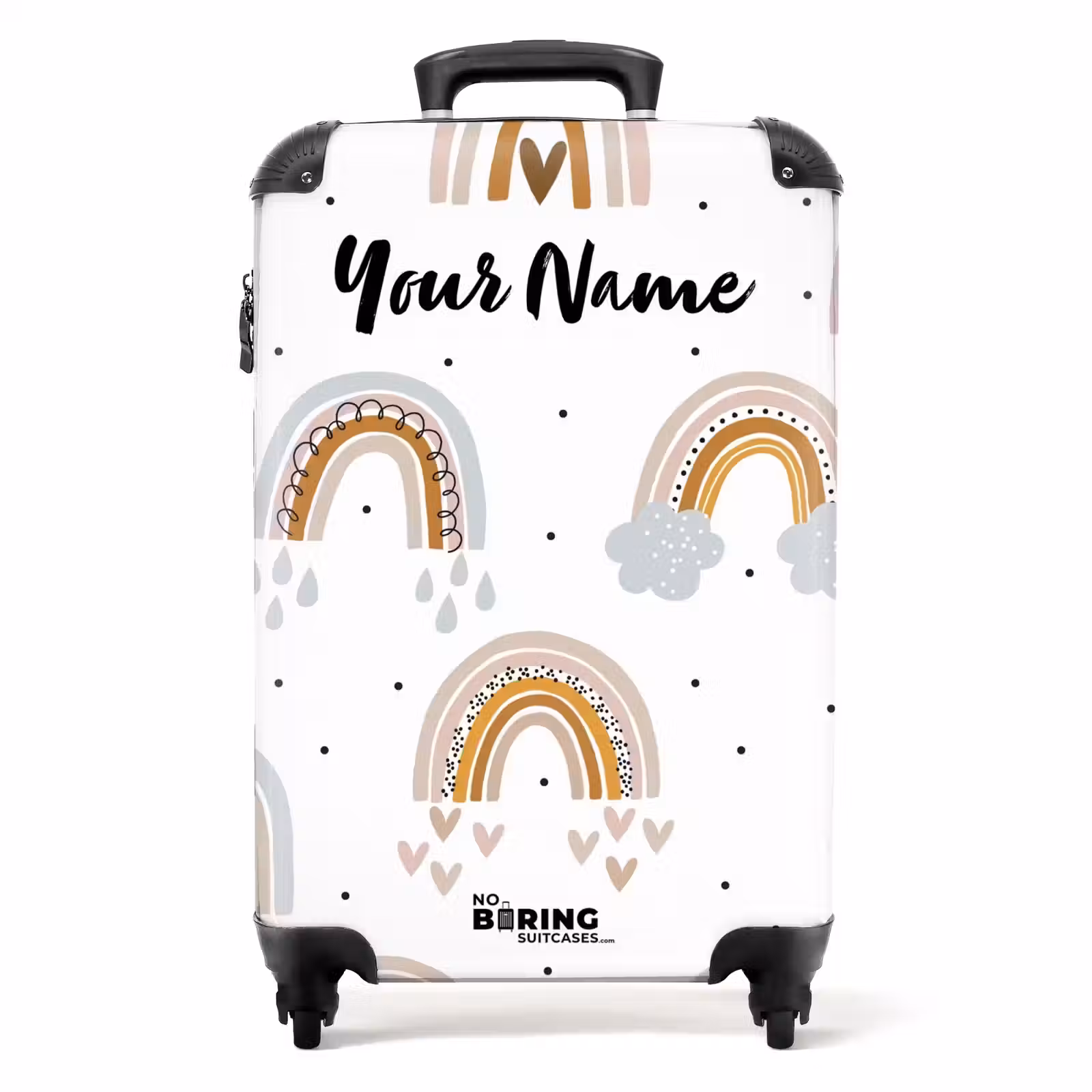 Suitcase with name - Rainbow rain — 1
