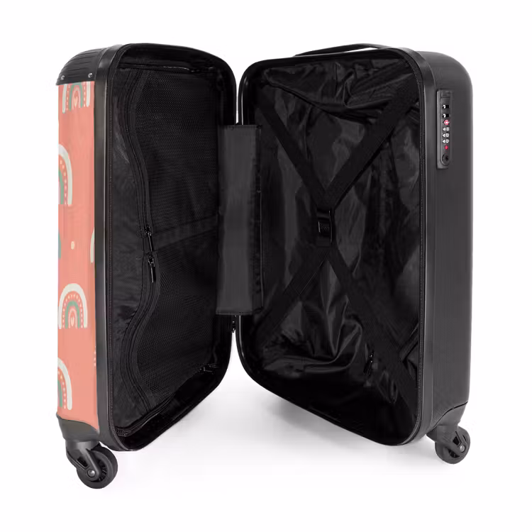 Suitcase with name - Coral color arcs — 5