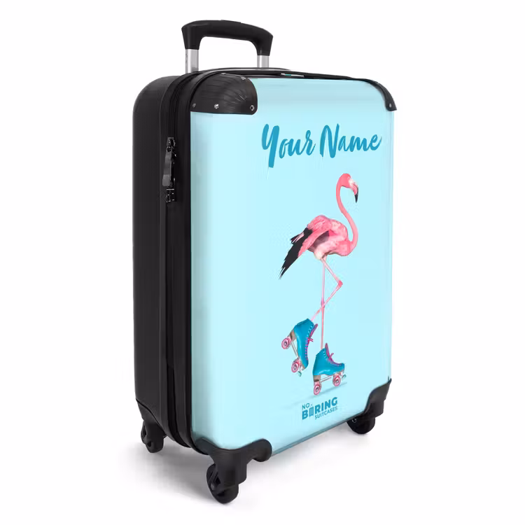 Suitcase with name - Flashy flamingo — 2