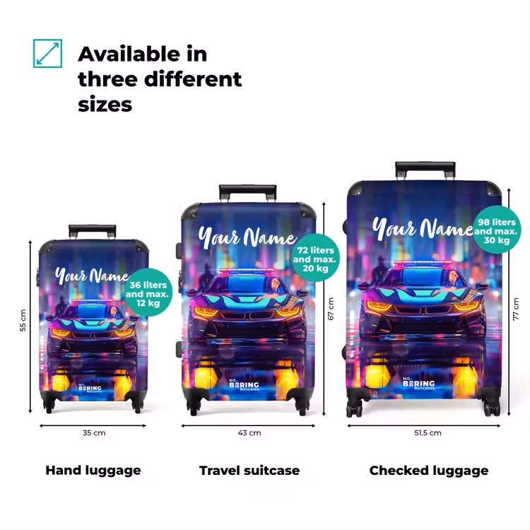 Suitcase with name - Neon nightcar — 3