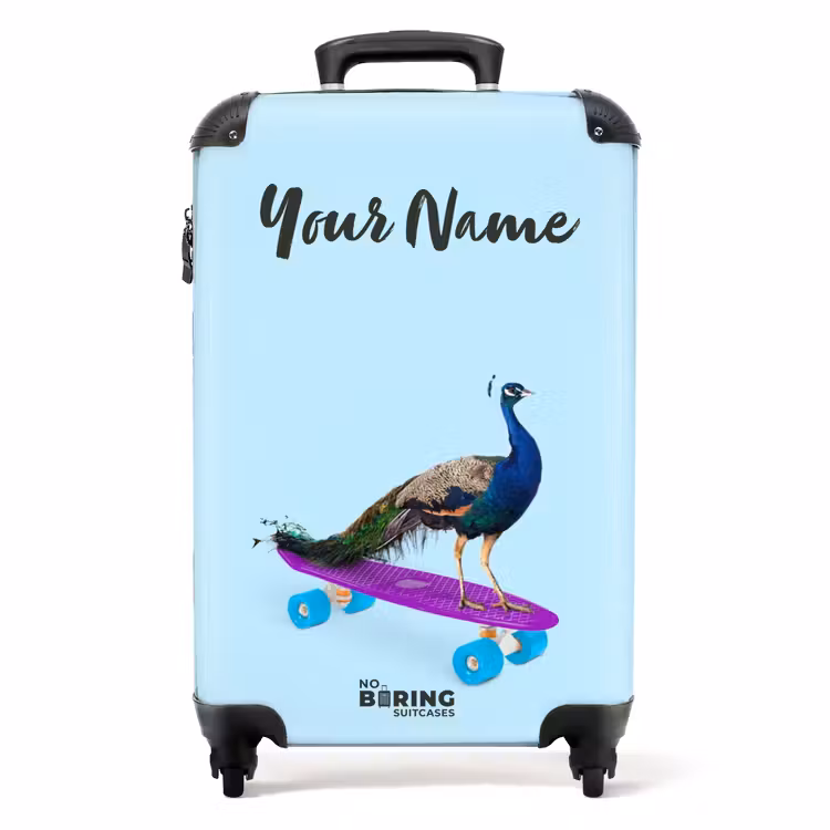 Suitcase with name - Passing peacock — 1