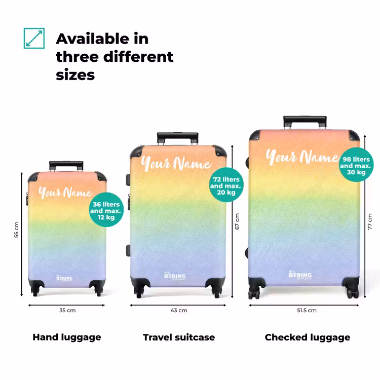 Suitcase with name - Pastel rainbow — 3