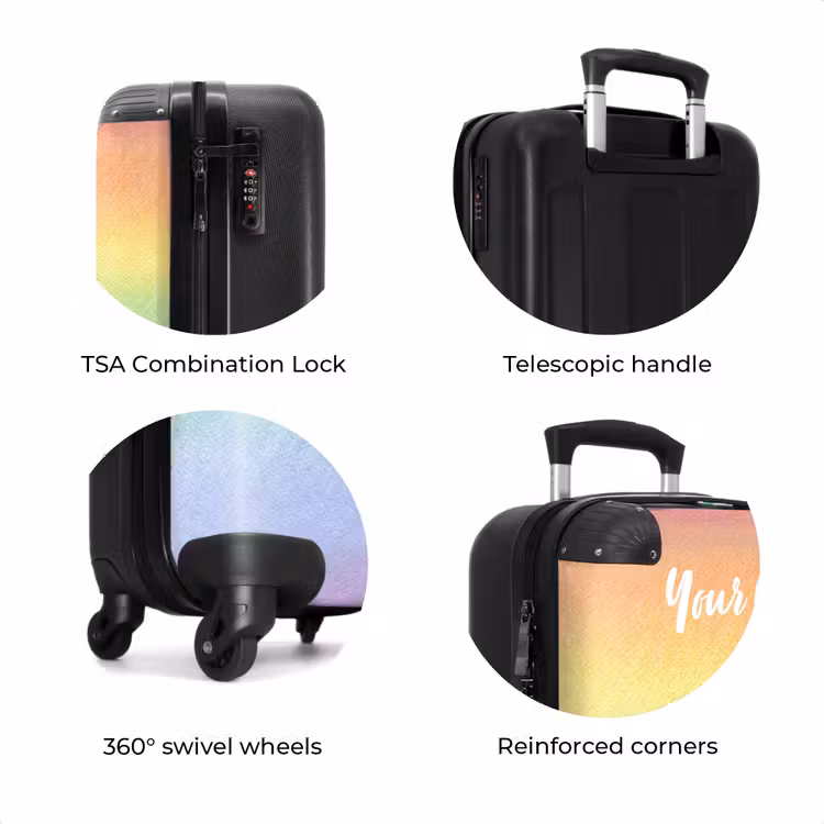 Suitcase with name - Pastel rainbow — 8