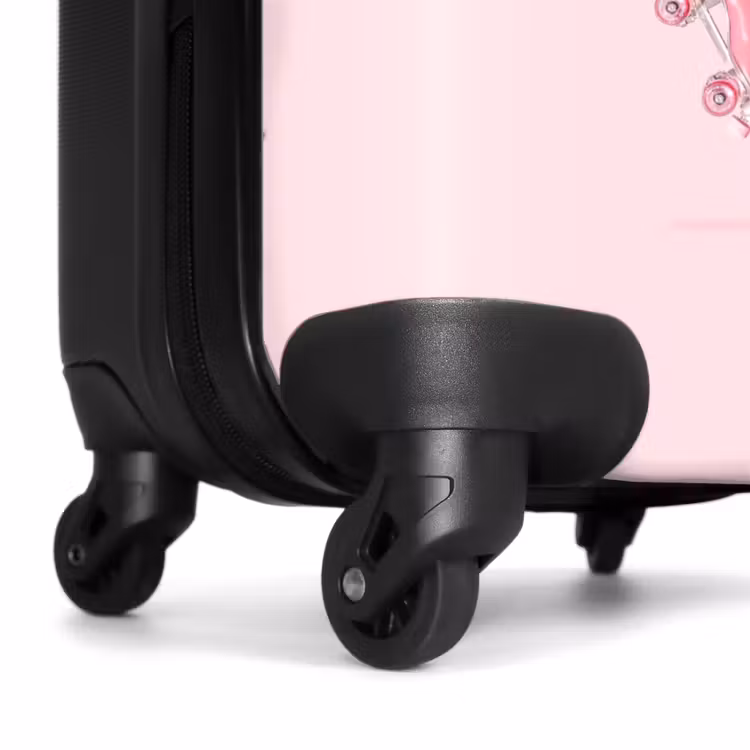 Suitcase with name - Pink roller flamingo — 7