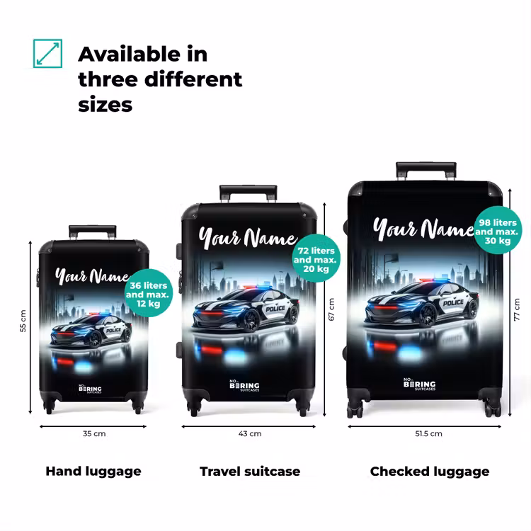 Suitcase with name - Police powercar — 3
