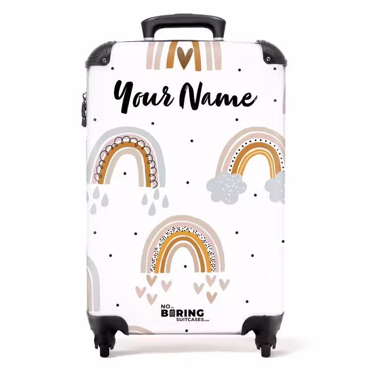 Suitcase with name - Rainbow rain — 1
