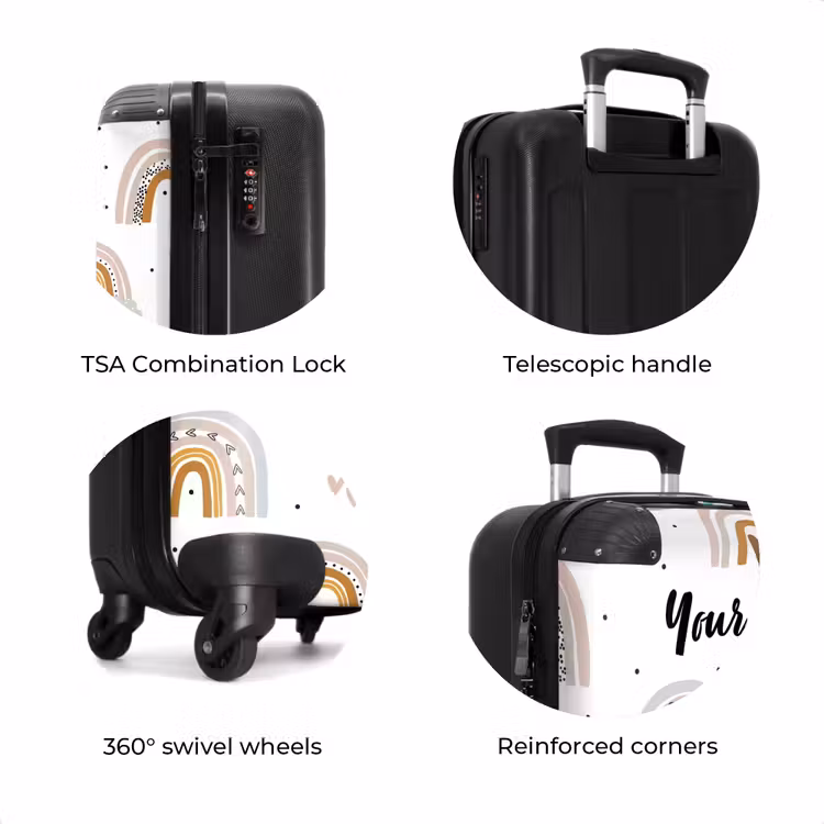 Suitcase with name - Rainbow rain — 8
