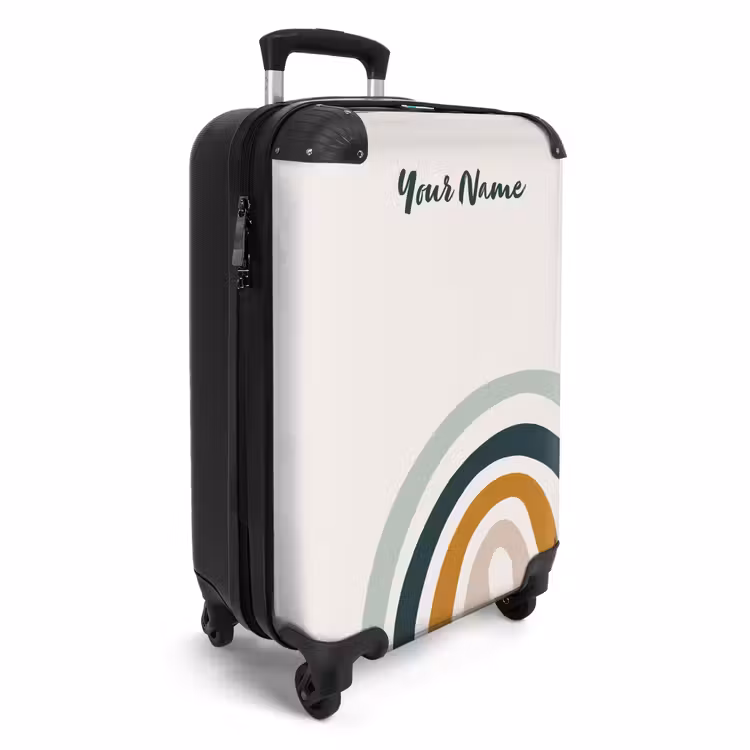 Suitcase with name - Raw rainbow aqua — 2