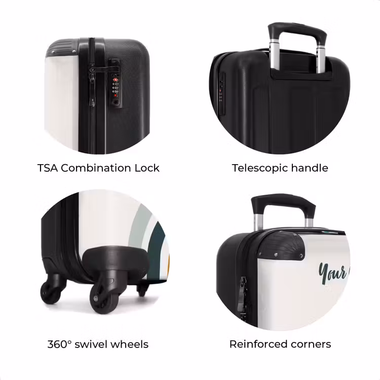 Suitcase with name - Raw rainbow aqua — 8