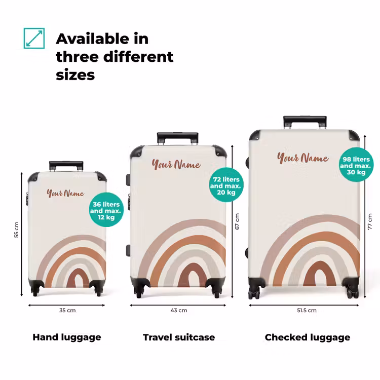 Suitcase with name - Raw rainbow natural — 3
