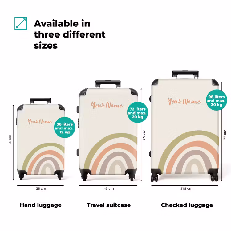 Suitcase with name - Raw rainbow pastel — 3