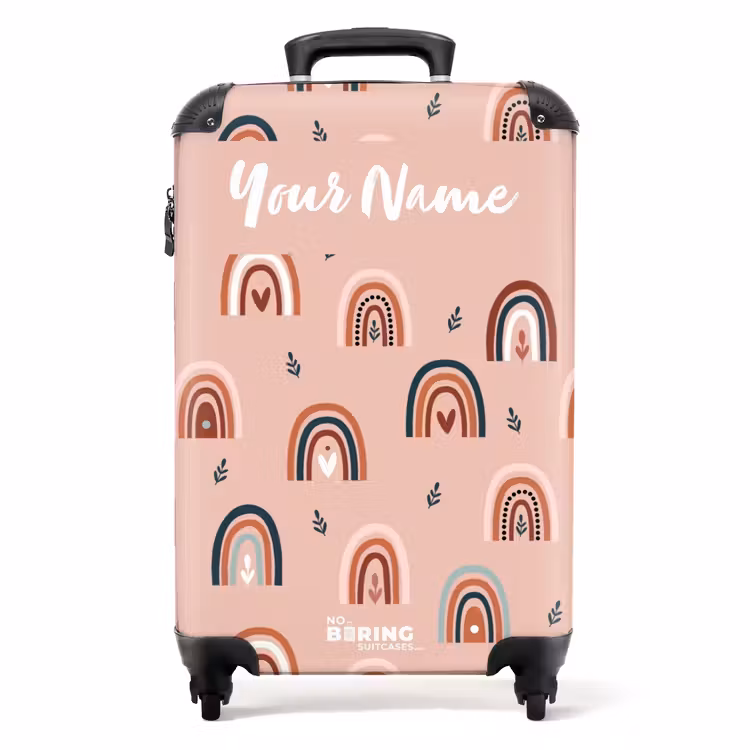 Suitcase with name - Rosy rainbows — 1