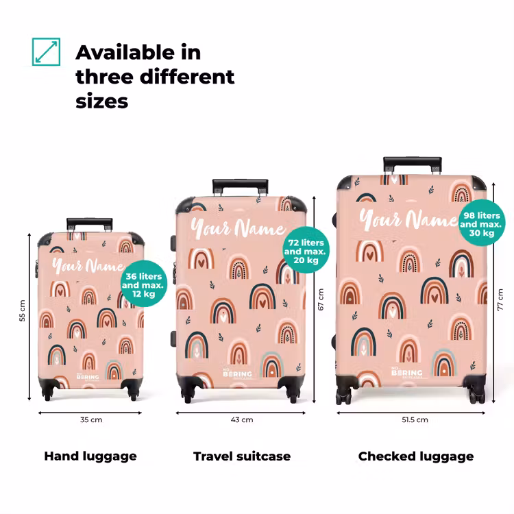Suitcase with name - Rosy rainbows — 3