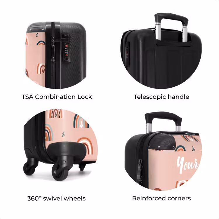 Suitcase with name - Rosy rainbows — 8