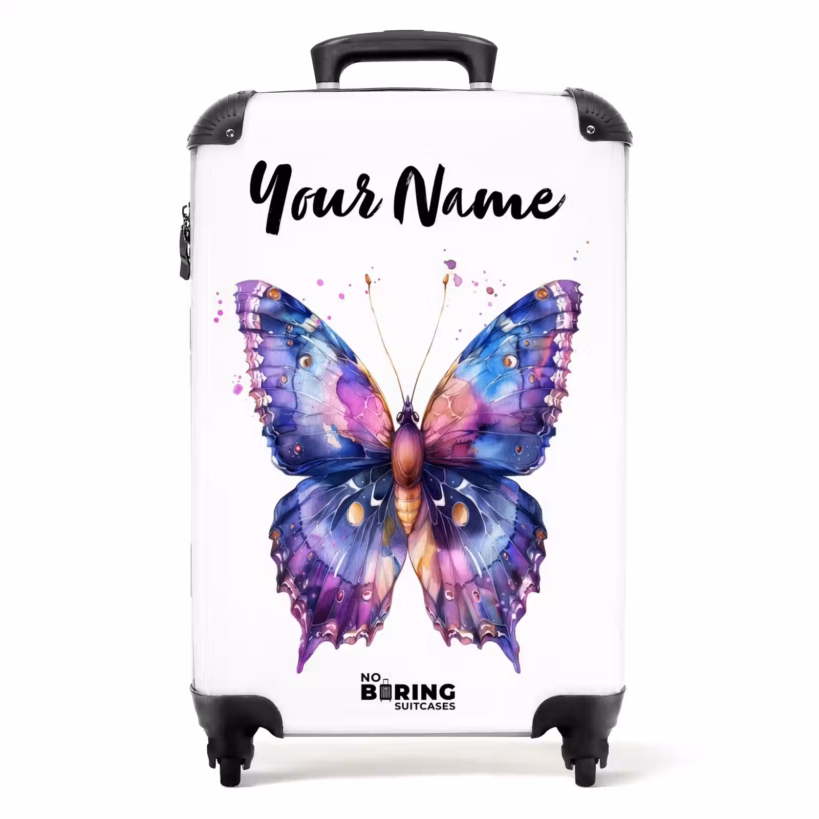 Suitcase with name - Purple splendor butterfly — 1