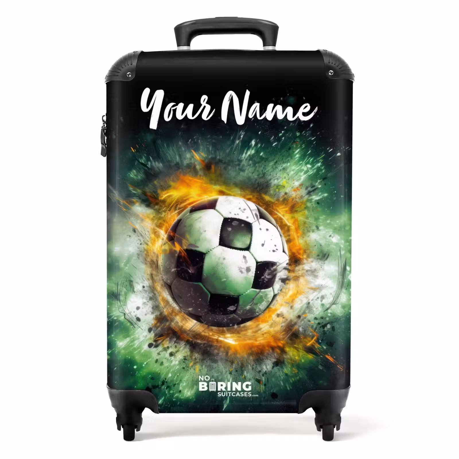 Suitcase with name - Soccer on fire — 1