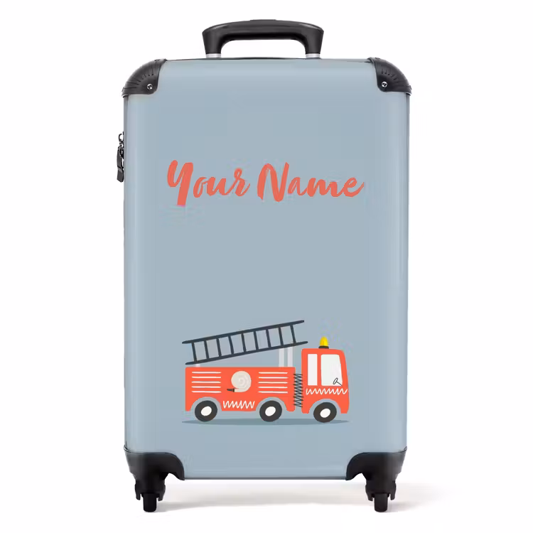 Suitcase with name - Fire engine blue background — 1