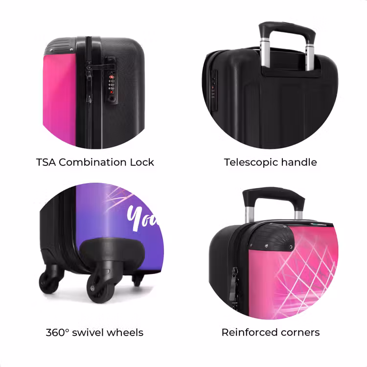 Suitcase with name - Goal-getter pink — 8