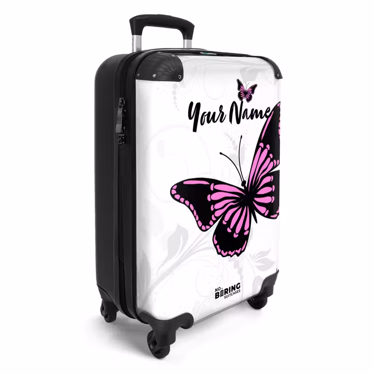 Suitcase with name - Magenta monarch — 2