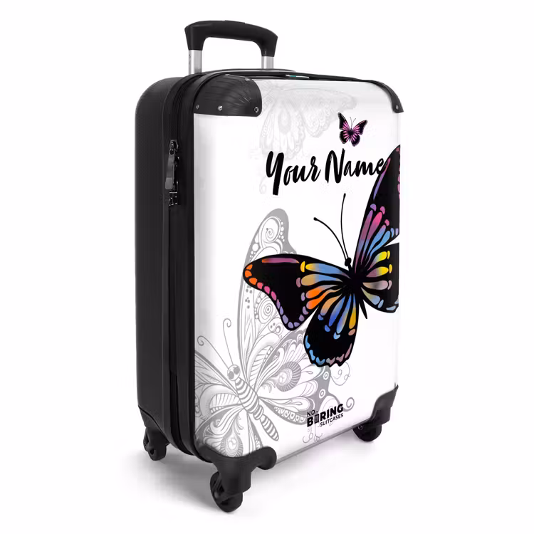 Suitcase with name - Petal papillon — 2