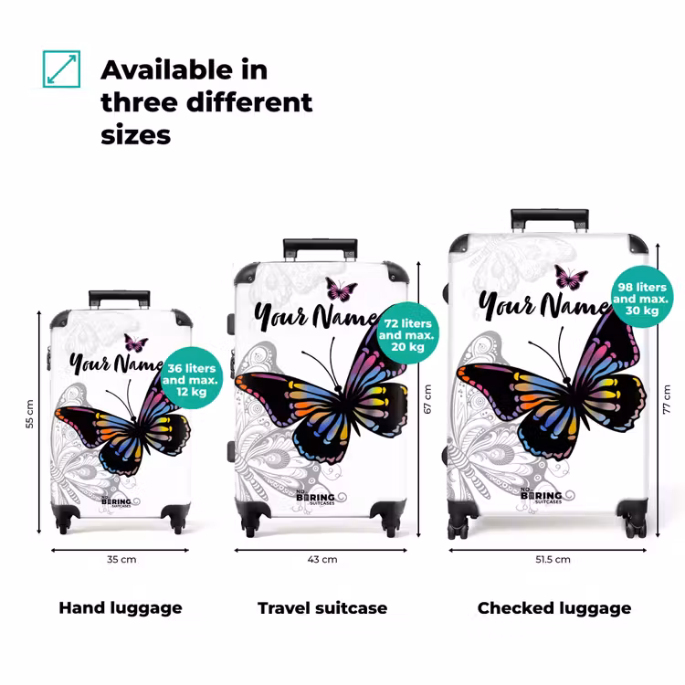Suitcase with name - Petal papillon — 3