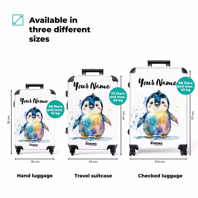 Suitcase with name - Picasso penguin — 3