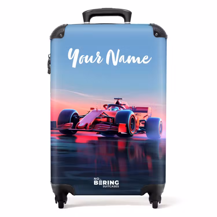 Suitcase with name - Red racer — 1