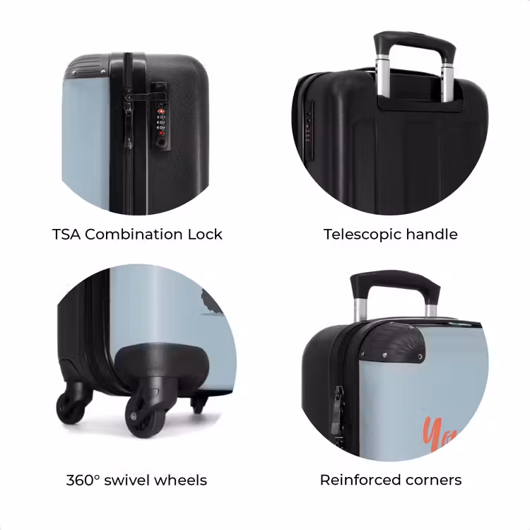Suitcase with name - Red trigger blue background — 8