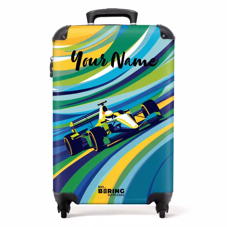 Suitcase with name - Retro racer — 1