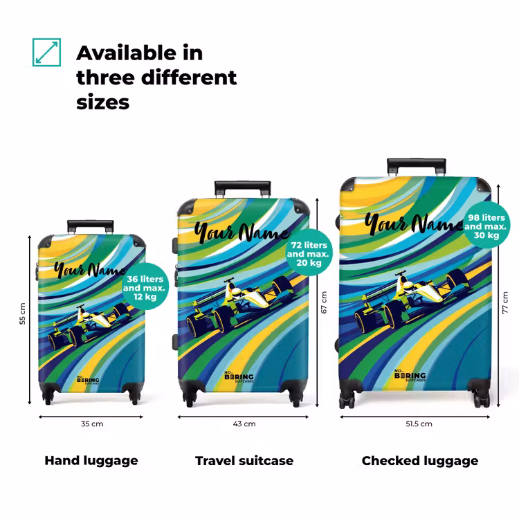 Suitcase with name - Retro racer — 3