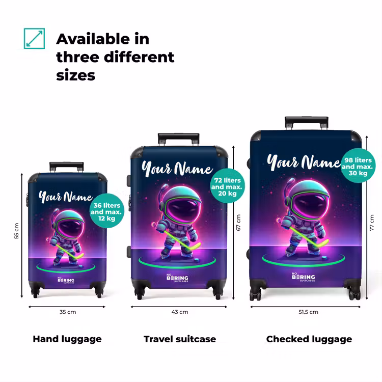 Suitcase with name - Space field hockey — 3