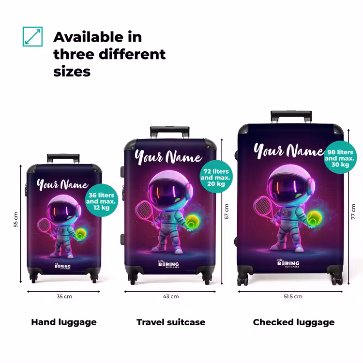 Suitcase with name - Space tennis — 3