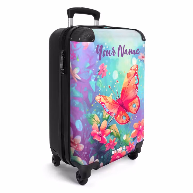 Suitcase with name - Stunning butterfly — 2