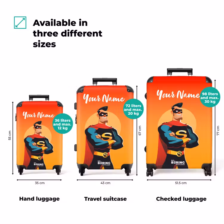 Suitcase with name - Sunny superhero — 3