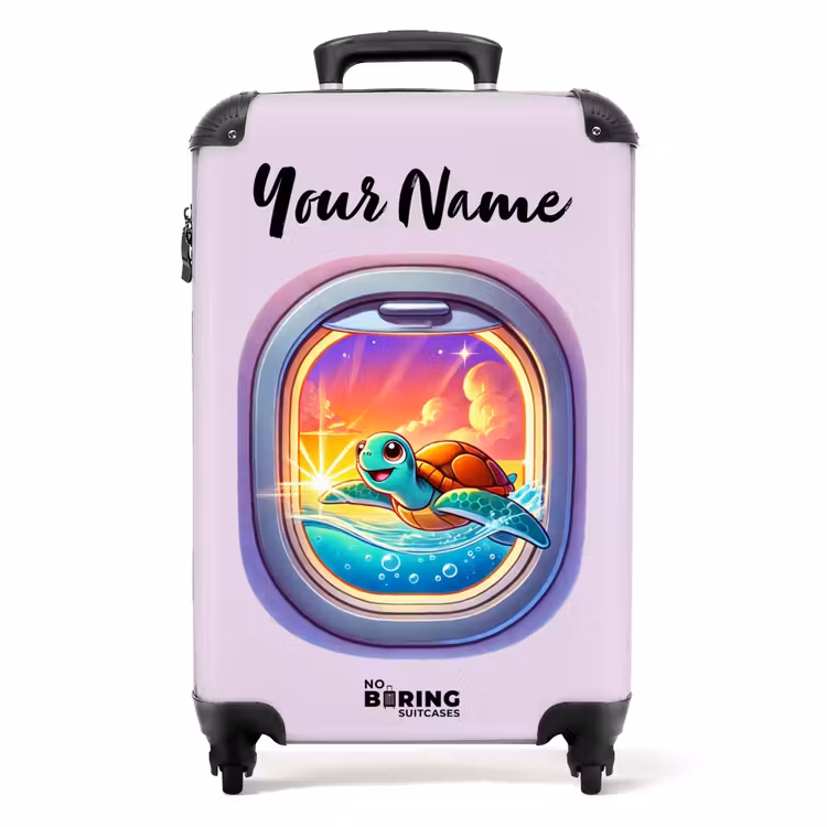 Suitcase with name - Sunset turtle — 1