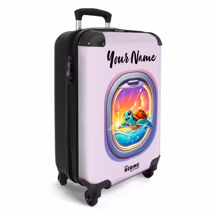 Suitcase with name - Sunset turtle — 2