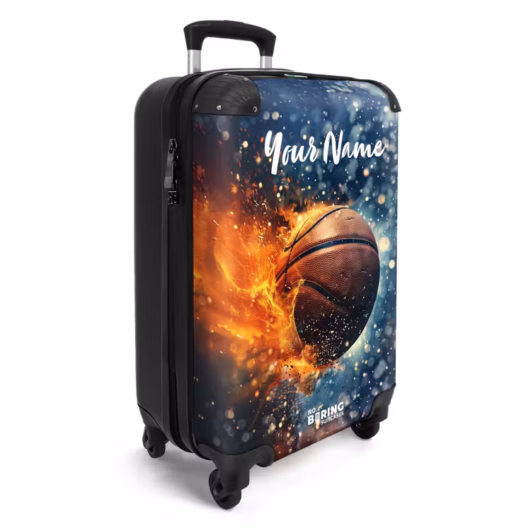 Suitcase with name - Vibrant basketball — 2