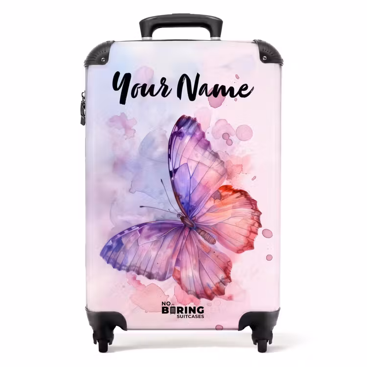 Suitcase with name - Watercolor aurora — 1