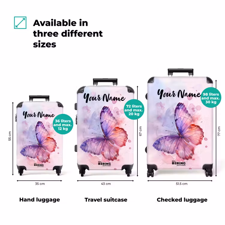 Suitcase with name - Watercolor aurora — 3