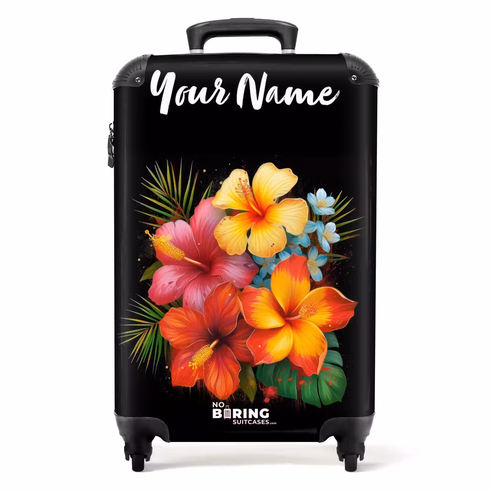 Suitcase with name - Tropical Flowers in Street Art Style — 1