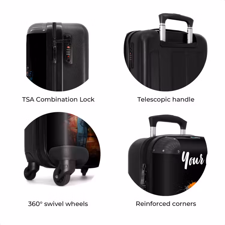 Suitcase with name - Chimpanzee with Headphones and Graffiti Spray — 8