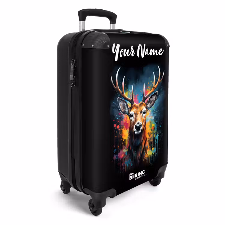 Suitcase with name - Deer with Antlers Between Graffiti Spray — 2