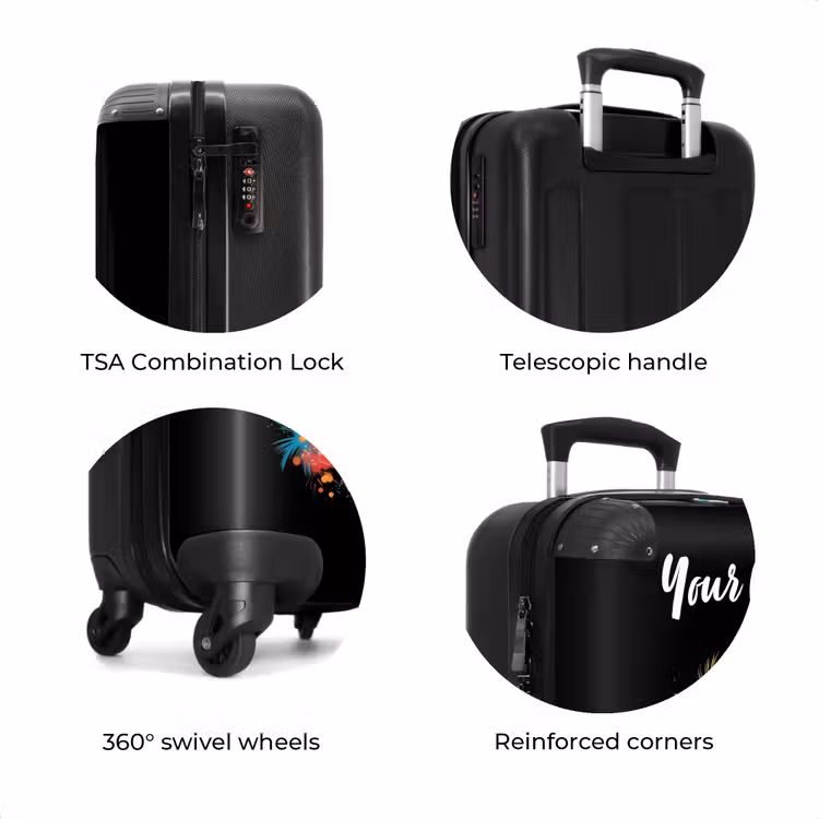 Suitcase with name - Dolphin amid Graffiti Flowers — 8